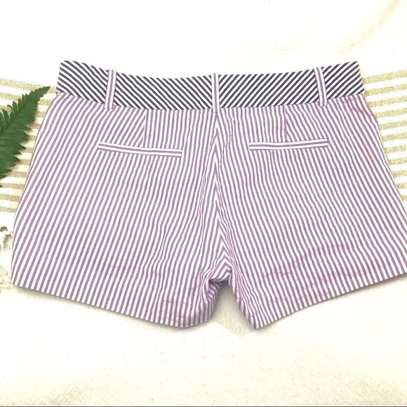 J. Crew Navy and Purple Contrast Pinstripe Shorts - Picture 5 of 9